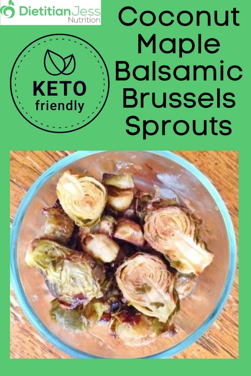 coconut maple baslsamic brussels sprouts keto friendly